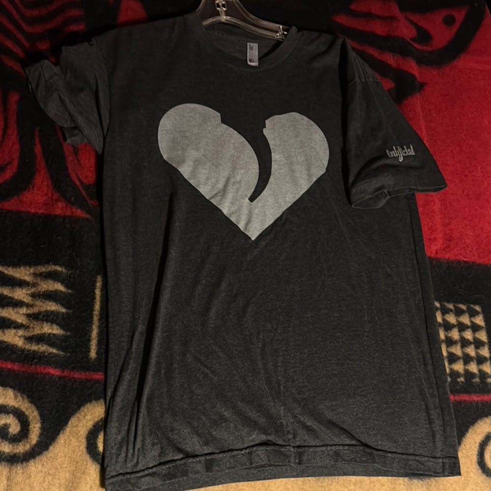 Gray T-Shirt with Heart Design